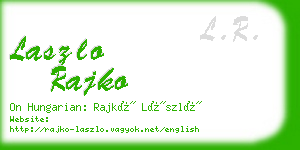 laszlo rajko business card